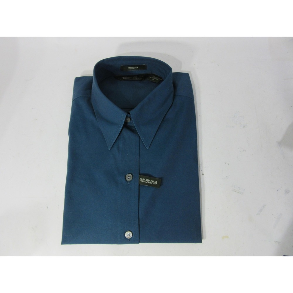 Eddie Bauer Shirt Mens Small Blue Stretch Wrinkle Resistant Button Up Dress New